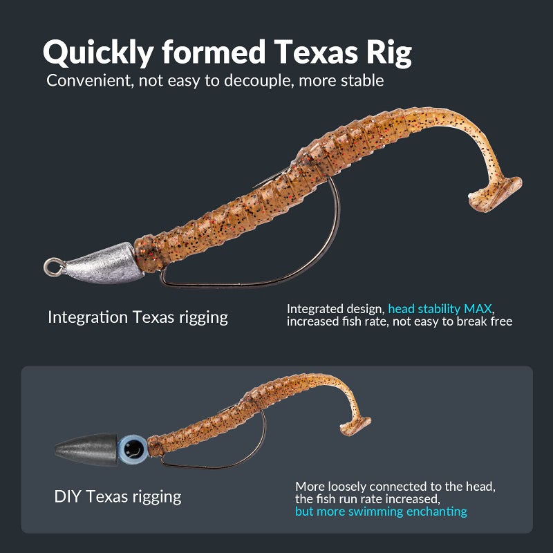 THKFISH رؤوس صيد السمك ثكفيش بليت جينج هوكس لصيد السمك باس، خطاف تكساس، خطاف موازن للمياه المالحة والعذبة، 3/0، 5 جرام، 20 قطعة - Image 3